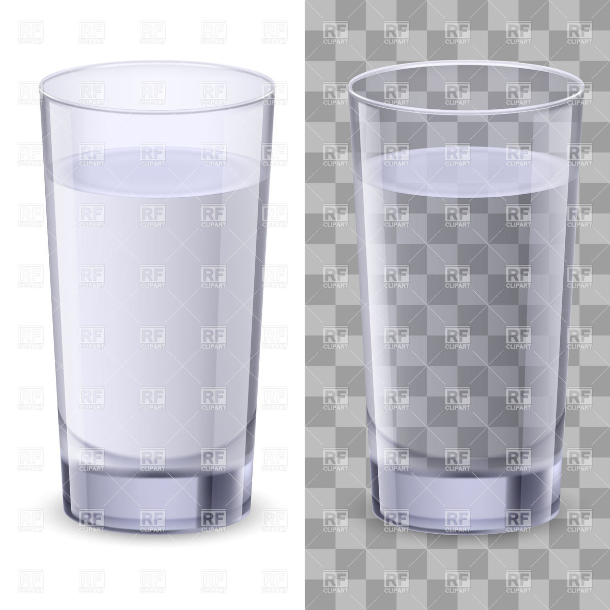 1200x1200 Realistic Straight Glass Of Water Vector Image Of Food