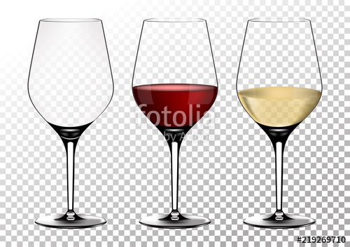500x354 Set Transparent Vector Wine Glasses Empty, With White And Red Wine