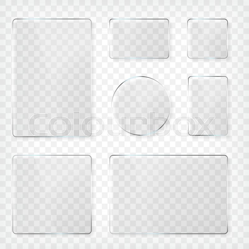 800x800 Glass Plates Set Square Shape, Stock Vector Colourbox
