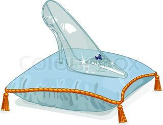 320x246 Crystal Cinderella's Slipper On Pink Pillow Background Vector