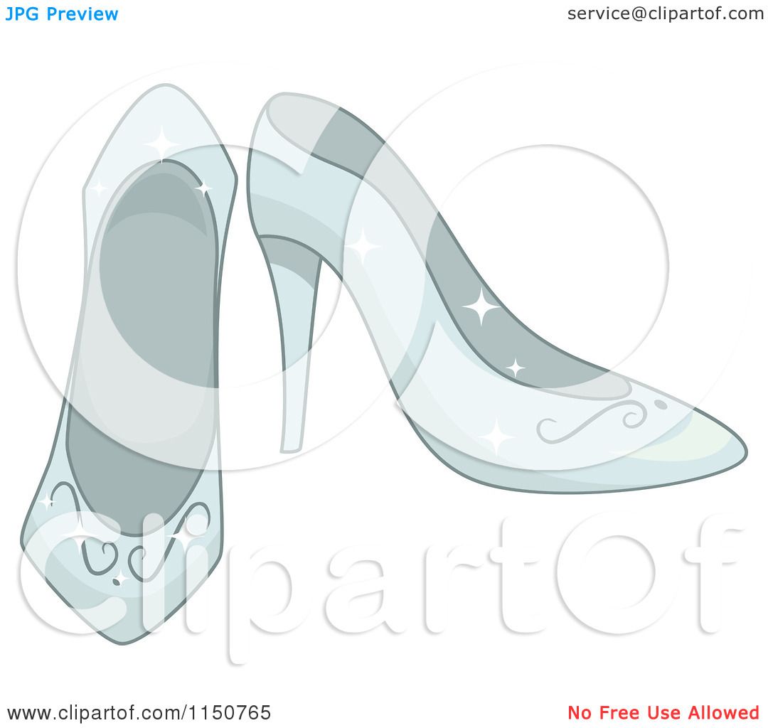 1080x1024 Cartoon Of A Pair Of Glass Princess Slippers