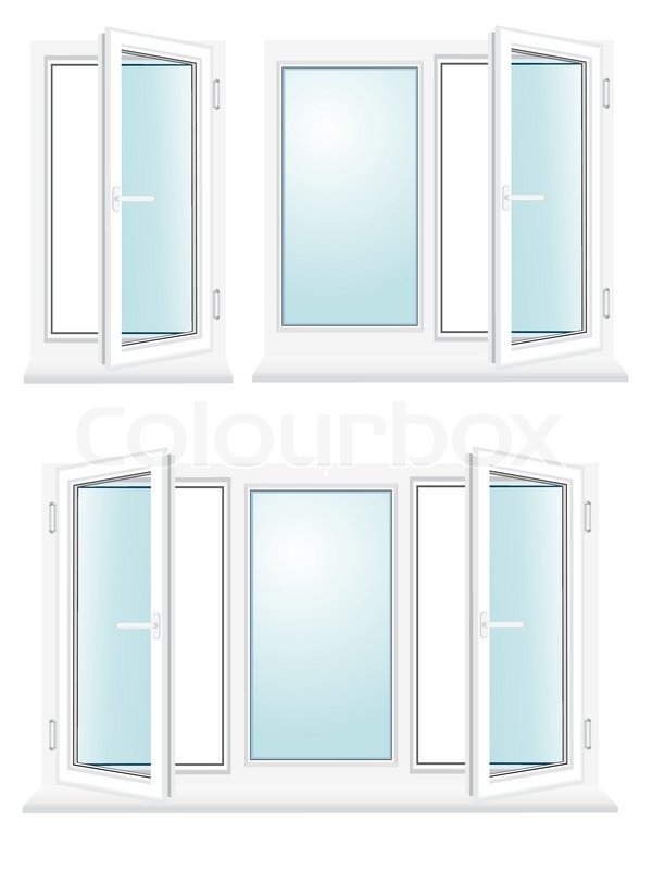 600x800 Open Plastic Glass Window Vector Stock Vector Colourbox