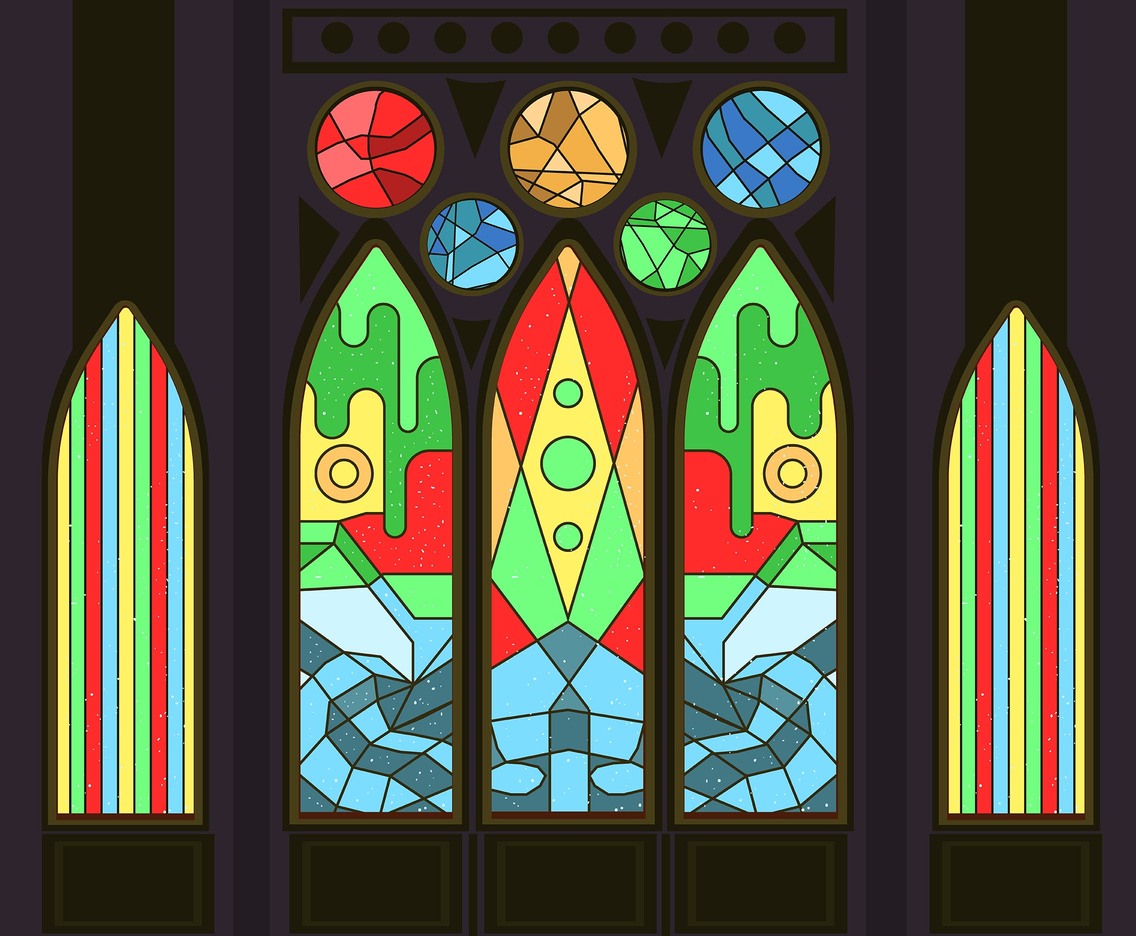 1136x936 Stained Glass Window Vector Art Graphics