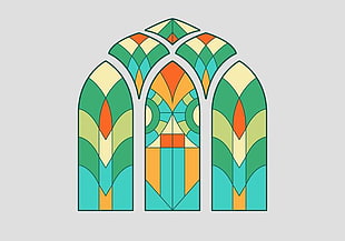 310x217 Stained Glass Window Vector Illustration Free