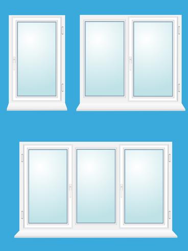 368x490 Closed Plastic Glass Window Vector Illustration