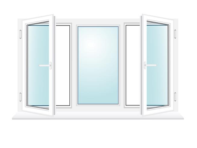 653x490 Open Plastic Glass Window Vector Illustration