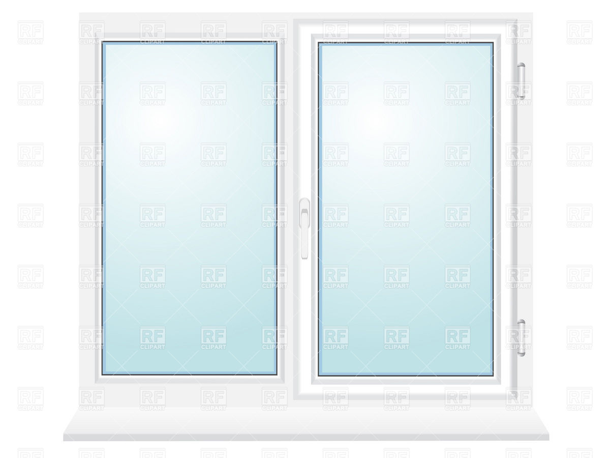 1200x900 Closed Plastic Window With Two Sections Vector Image Of Objects