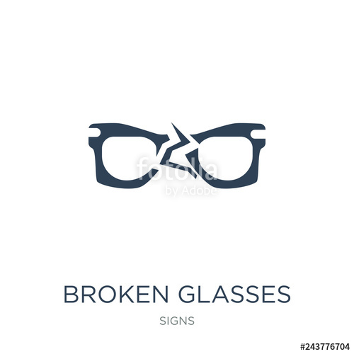 Broken Glasses Icon Vector On White Background, Broken Glasses 500x500 Broken Glasses Icon Vector On White Background, Broken Glasses