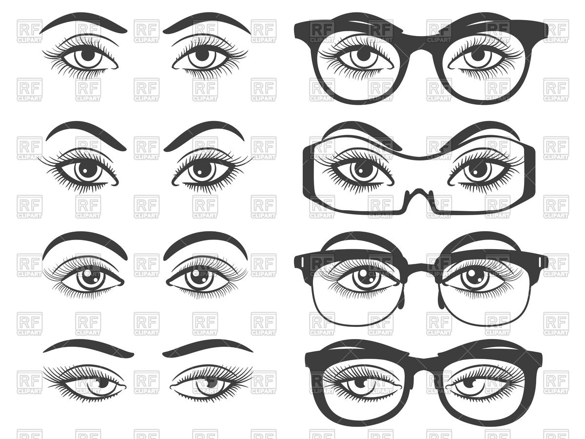 Female Eyes And Eyes With Glasses Isolated On White Background 1200x900 Female Eyes And Eyes With Glasses Isolated On White Background