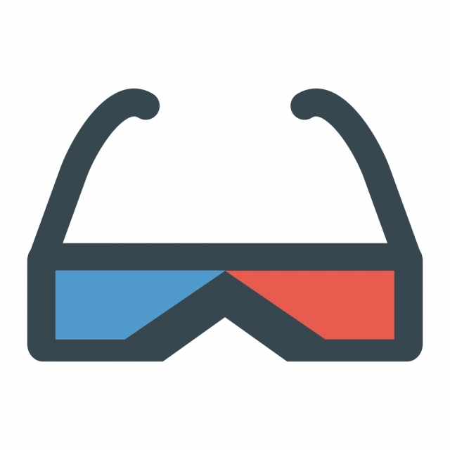 640x640 Glasses Vector Icon, Glasses Icon, Spectacles Icon, Cinema Icon