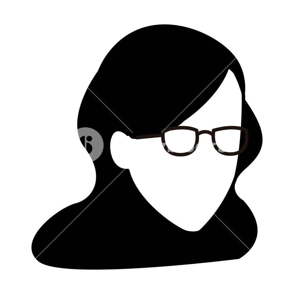 1000x1000 Faceless Girl Glasses Vector Illustration Graphic Design Royalty