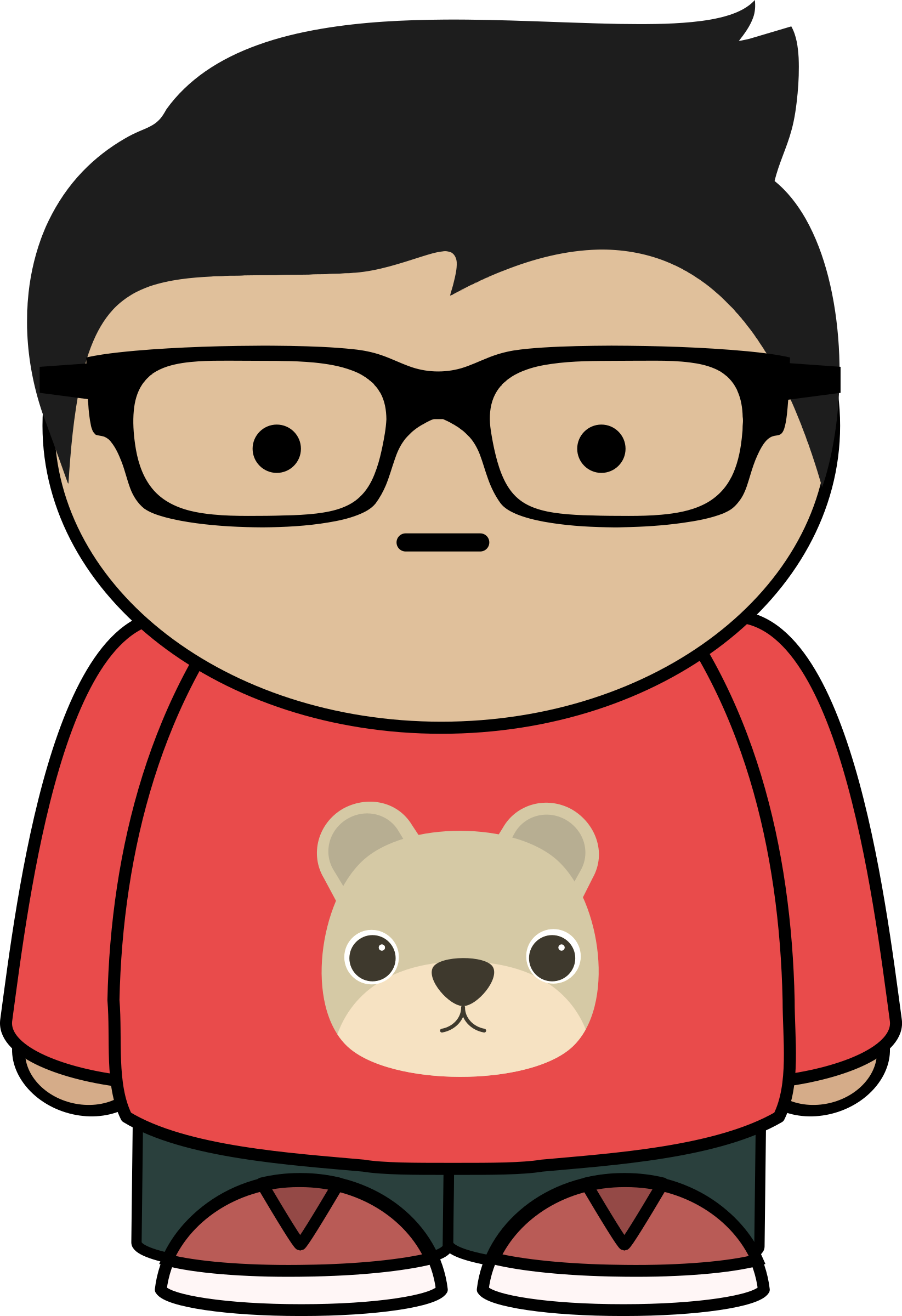1645x2400 Boy With Glasses Vector Clipart Image