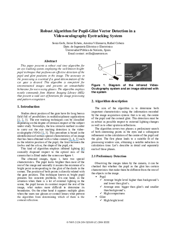 600x776 Pdf Robust Algorithm For Pupil Glint Vector Detection In A Video
