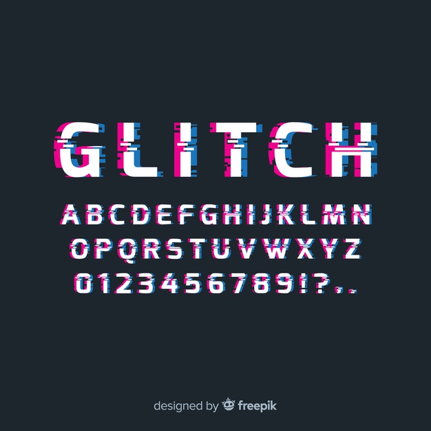 Glitch Effect Alphabet Vector Free Download 626x626 Glitch Effect Alphabet Vector Free Download