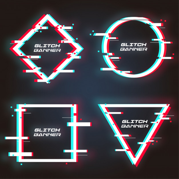 Modern Glitch Banner Collection Vector Free Download 626x626 Modern Glitch Banner Collection Vector Free Download
