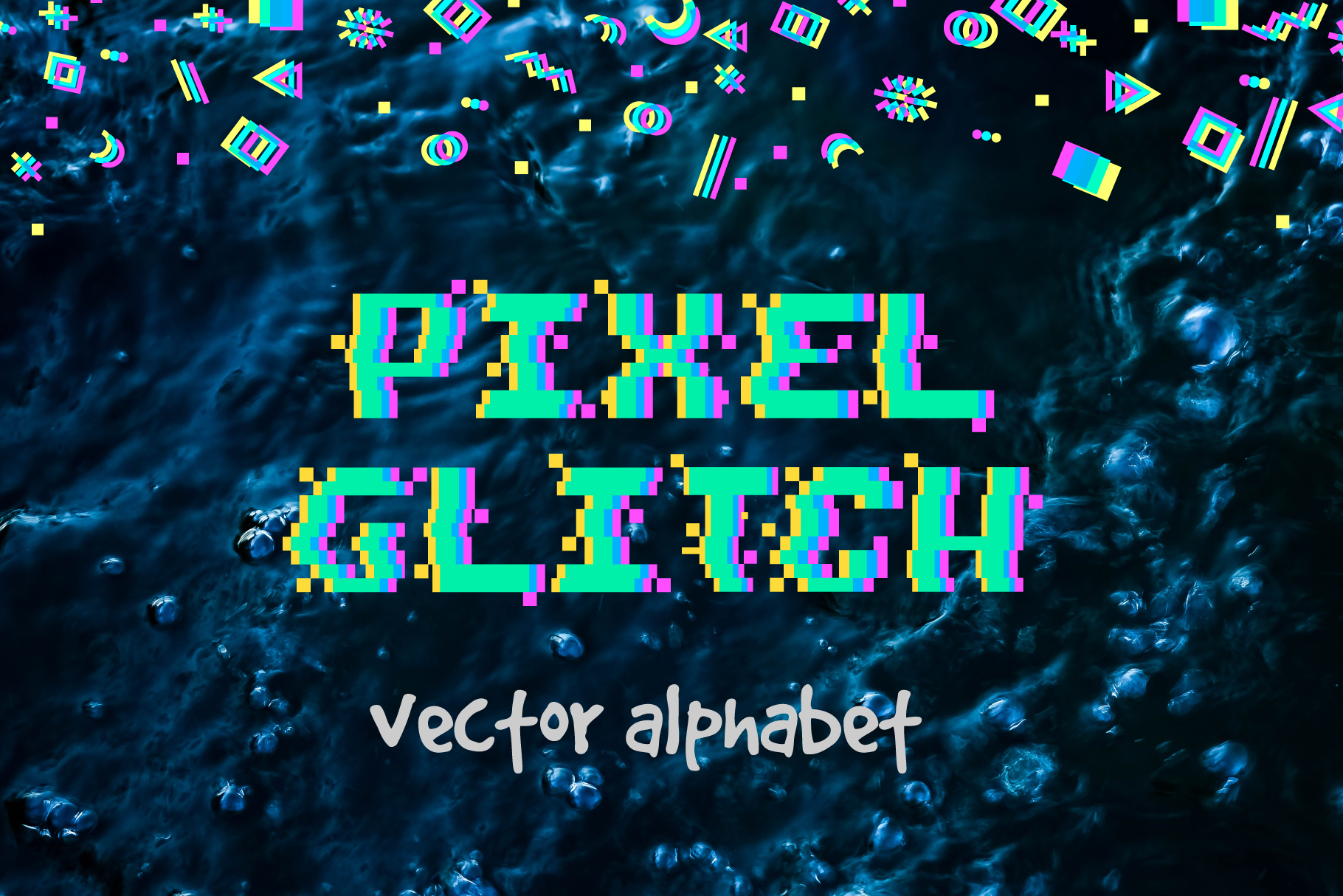 Pixel Glitch Vector Alphabet Graphic 1820x1214 Pixel Glitch Vector Alphabet Graphic