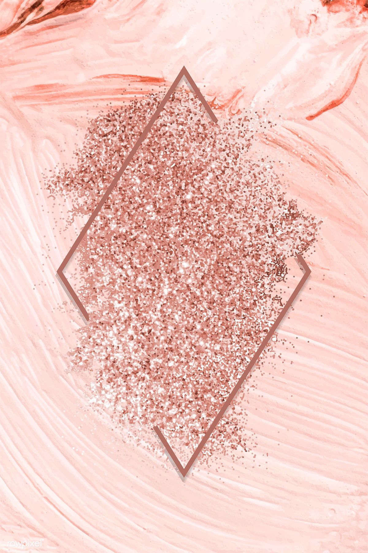 1200x1800 Pink Gold Glitter With A Brownish Red Rhombus Frame On A Pastel