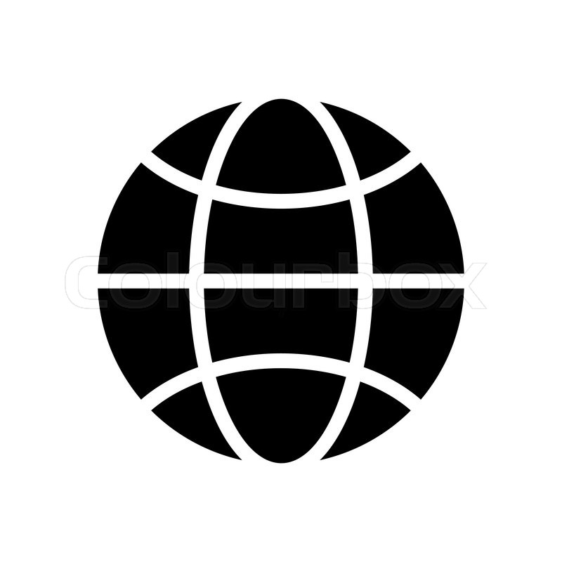 800x800 Vector Black And White Globe Icon Stock Vector Colourbox