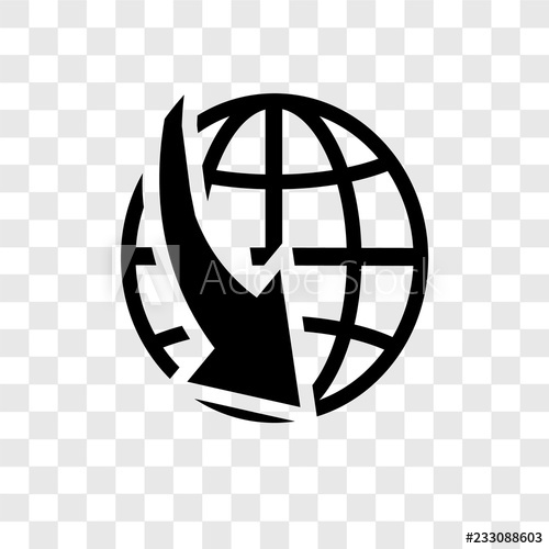 500x500 Global Vector Icon Isolated On Transparent Background, Global