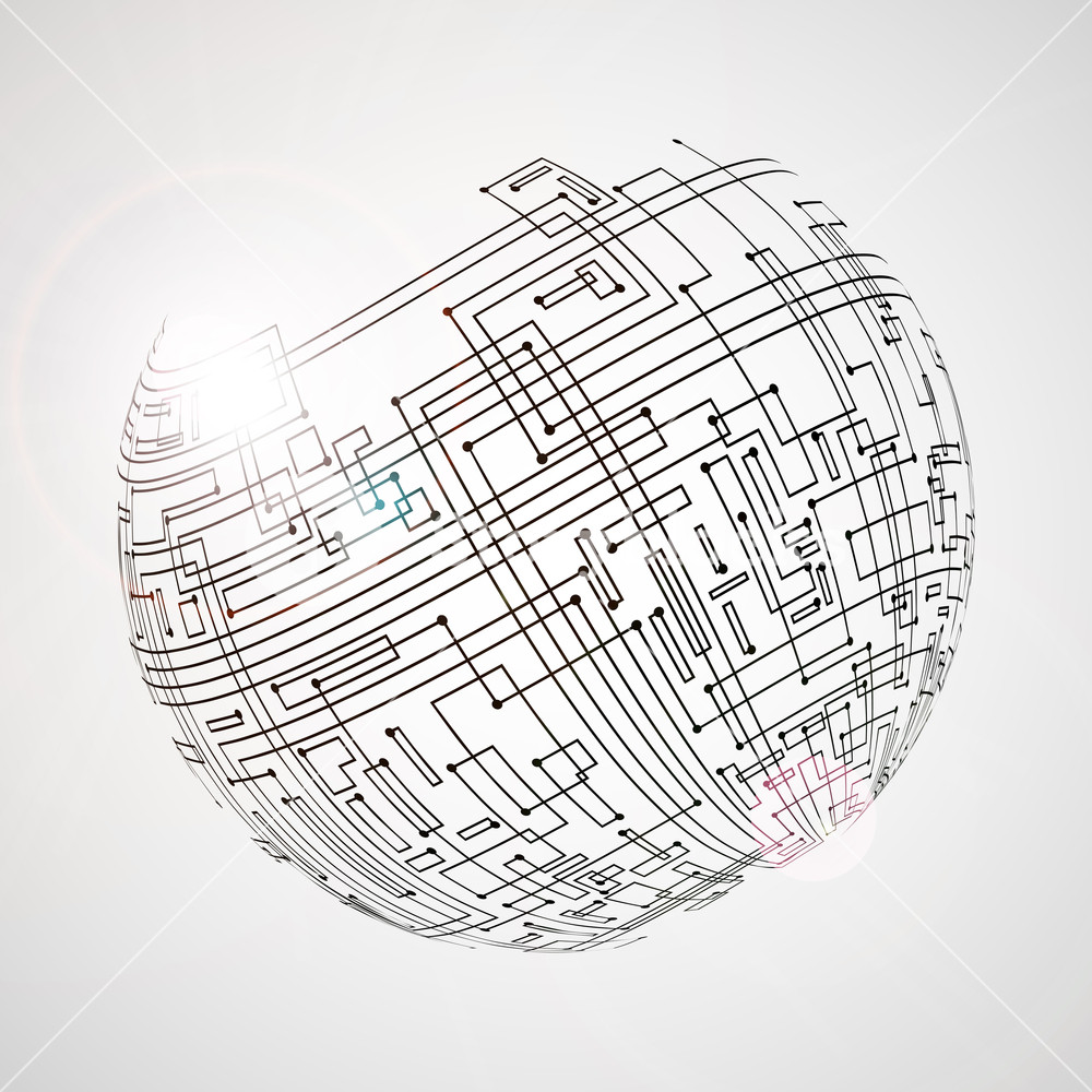 1000x1000 High Technology Abstract Background With Globe For Global Network