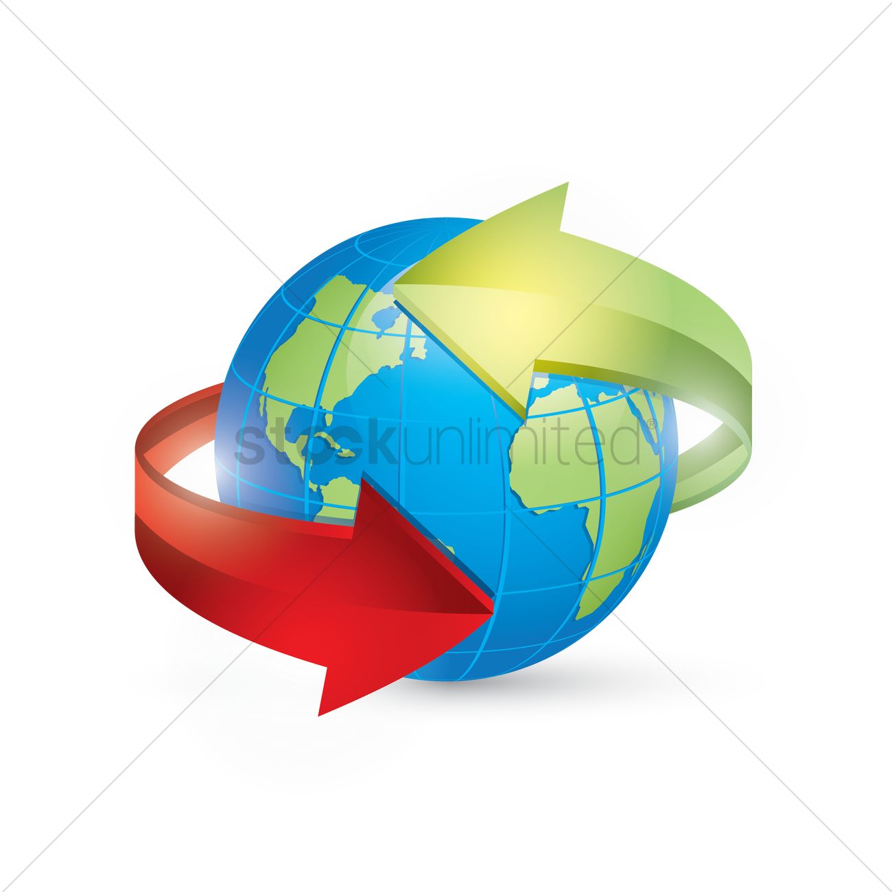 1300x1300 Globe With Arrows Vector Image