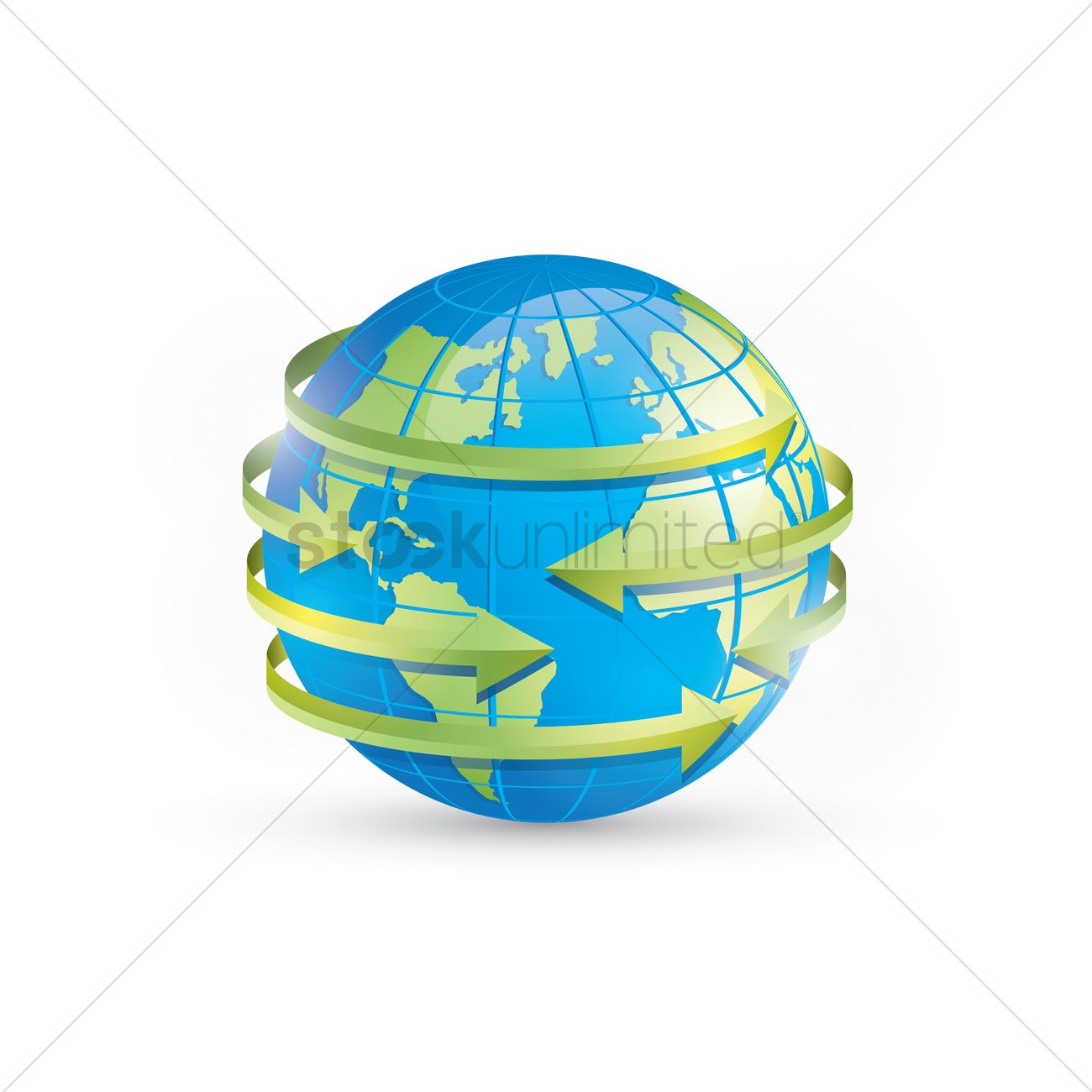 1300x1300 Globe With Arrows Vector Image