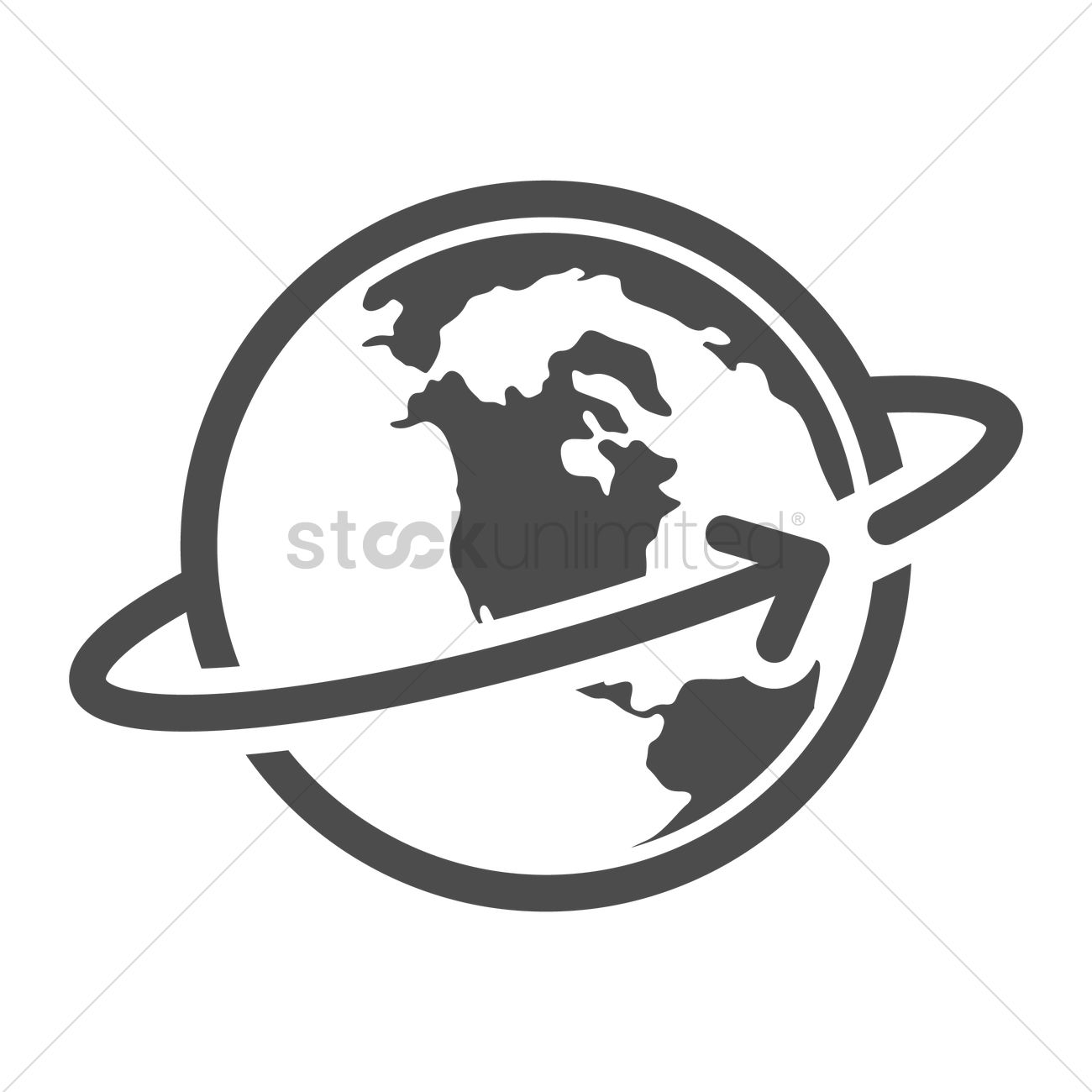 1300x1300 Globe With Spinning Arrow Vector Image