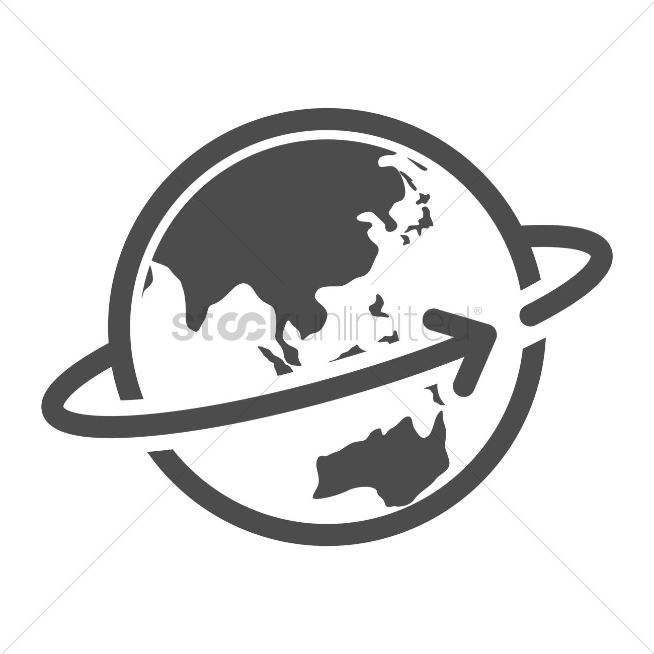 1300x1300 Globe With Spinning Arrow Vector Image