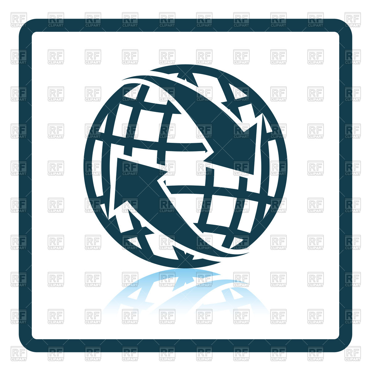 1200x1200 Icon Of Globe With Arrows Vector Image Of Icons And Emblems