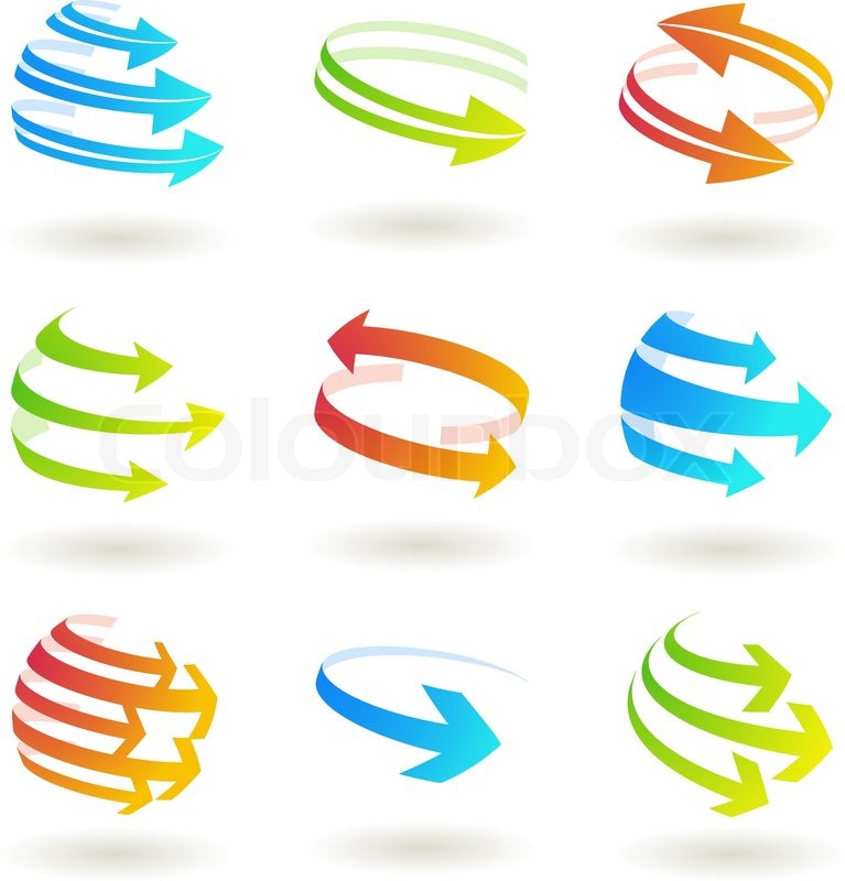 767x800 Set Of Abstract Colordul Arrow Icon Stock Vector Colourbox