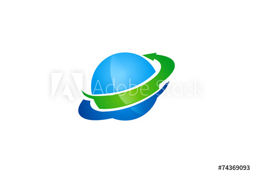 500x342 Globe Arrow Vector Logo