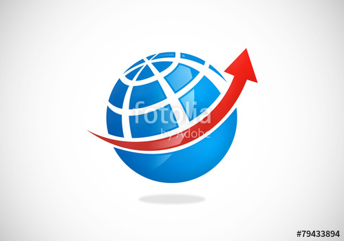 500x350 Globe World Arrow Business Vector Logo Stock Image And Royalty