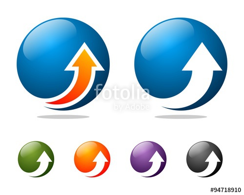 500x400 Up Arrow Globe Logo Stock Image And Royalty Free Vector