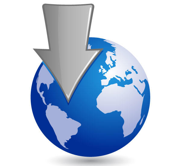 600x550 Free Vector Globe With A Silver Arrow