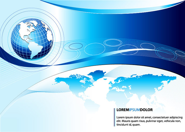 640x459 Free Vectors Blue Business Globe Background Template Vector Bg