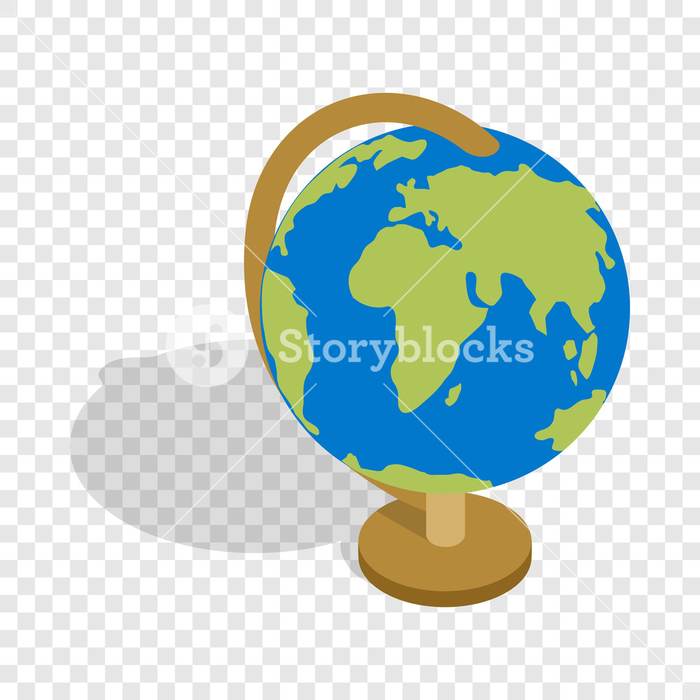 1000x1000 Globe Isometric Icon On A Transparent Background Vector