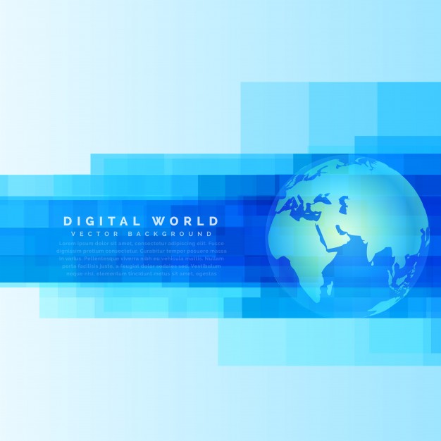 626x626 Globe On Abstract Blue Background Vector Free Download