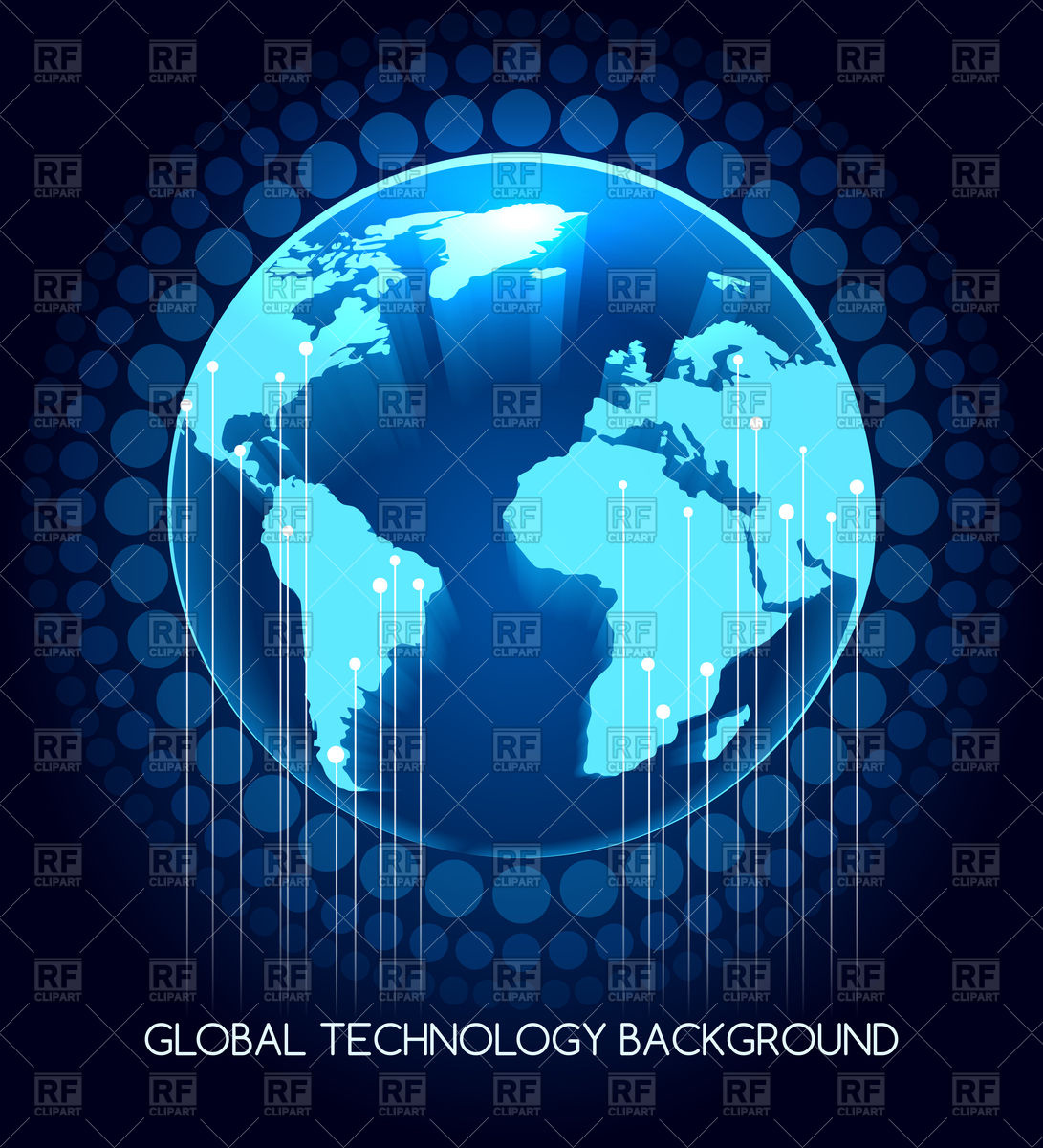 1091x1200 Globe On Abstract Technological Background Vector Image