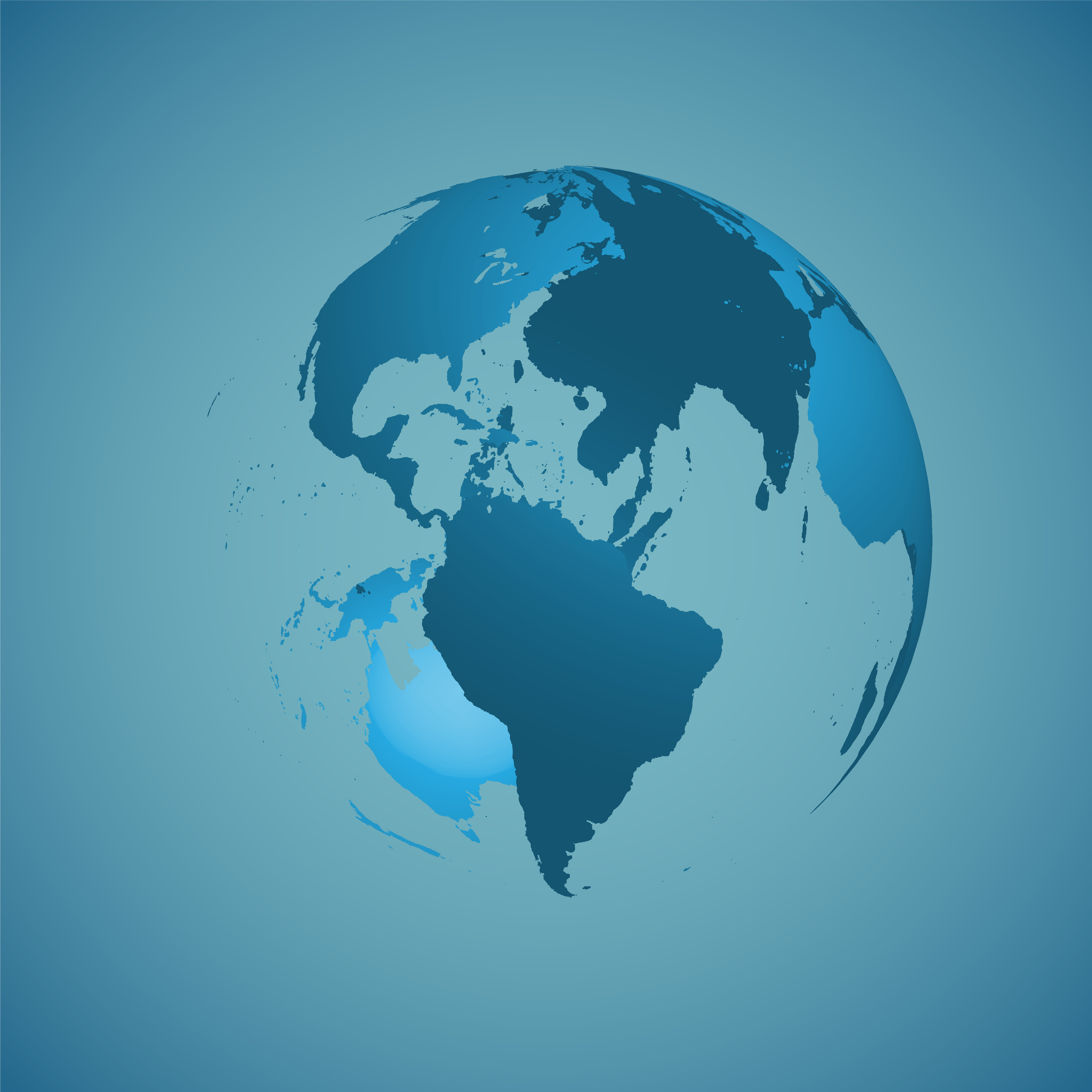 4709x4709 World Globe On A Blue Background, Vector Illustration