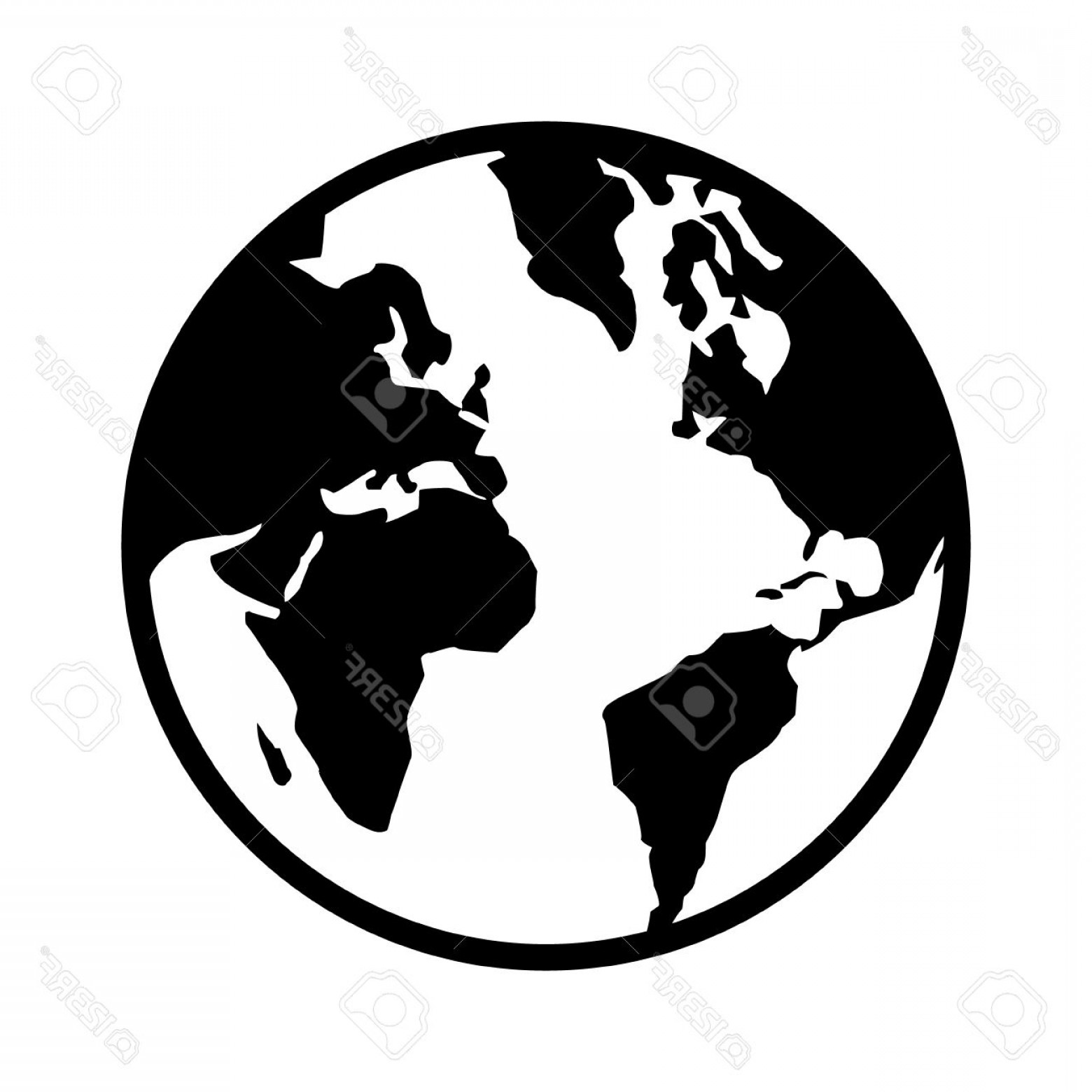 1560x1560 Globe Clipart Black And White Vector Savoyuptown