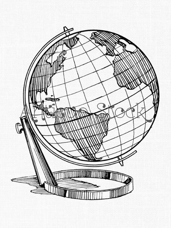 570x760 Huge Collection Of 'earth Globe Drawing' Download More Than