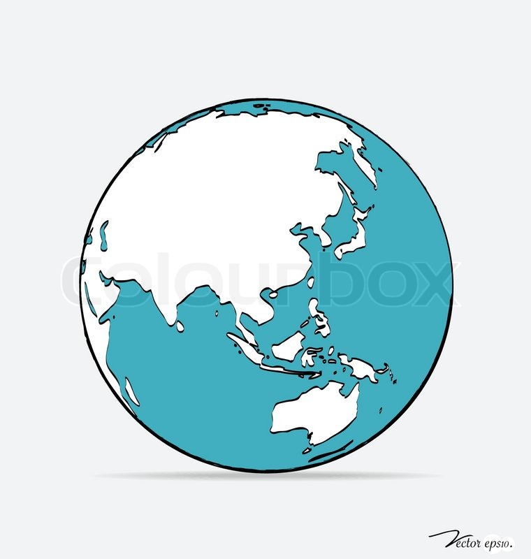 760x800 Modern Globe Drawing Concept Vector Stock Vector Colourbox