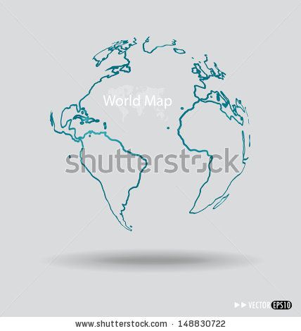 428x470 Modern Globe Drawing Concept Vector Illustration
