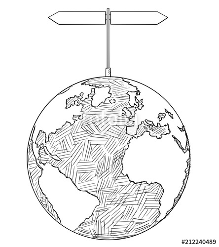 444x500 Vector Artistic Pen And Ink Conceptual Drawing Illustration