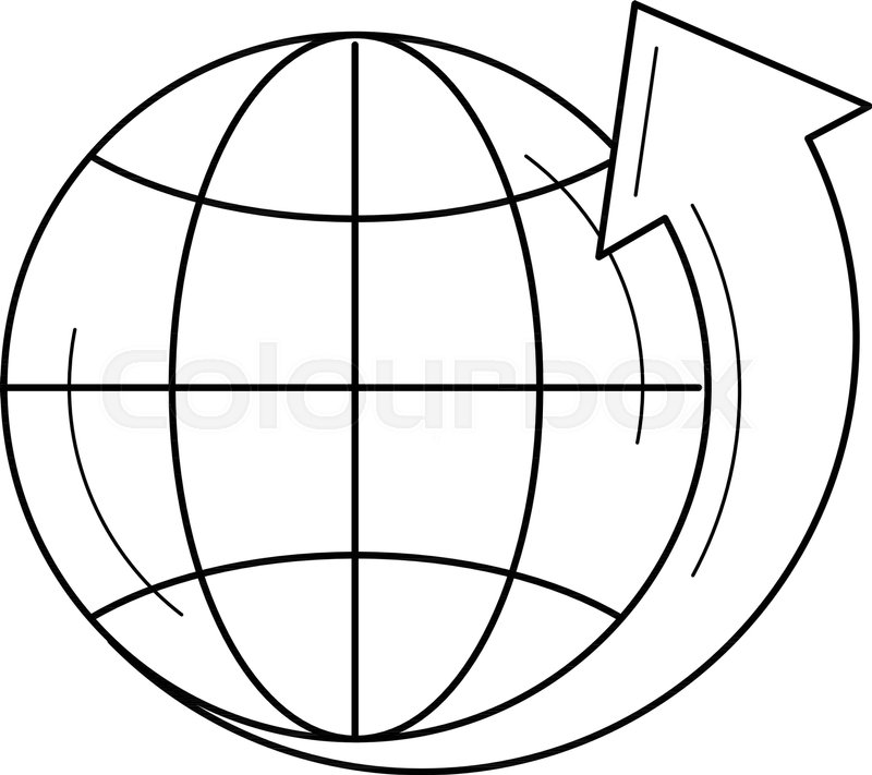 800x711 Globe With Latitudes Line Icon Stock Vector Colourbox