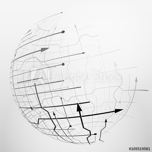 500x500 Abstract Spherical Mesh Of Geometric Lines Globe Grid Surface