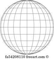180x195 Free Art Print Of Stylized Golden Globe Of The Earth With A Grid