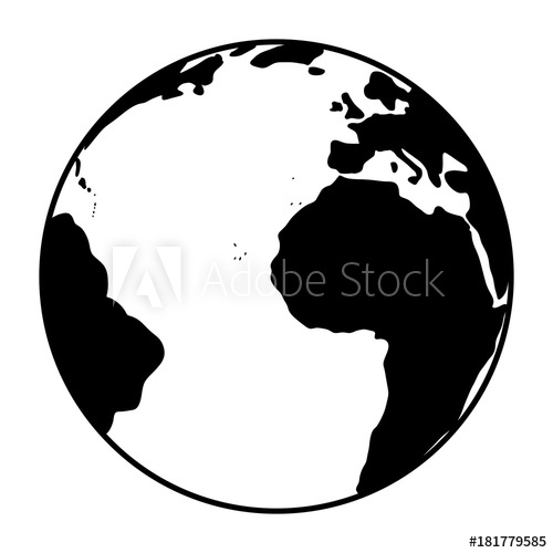 500x500 World Globe Icon Vector Earth Logo Web Global Simbol