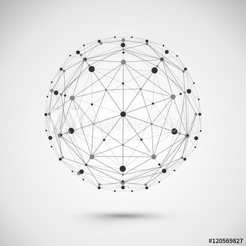 500x500 Connect Globe Or Wire Sphere Icon Vector Connecting Lines Mesh