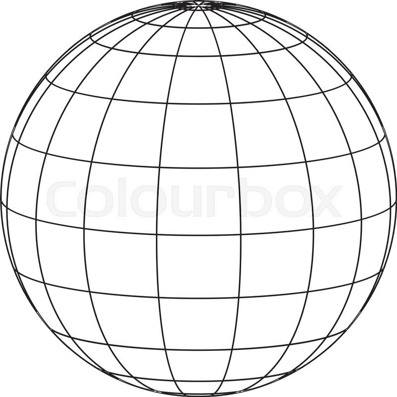 800x800 Globe Line Drawing Stock Vector Colourbox
